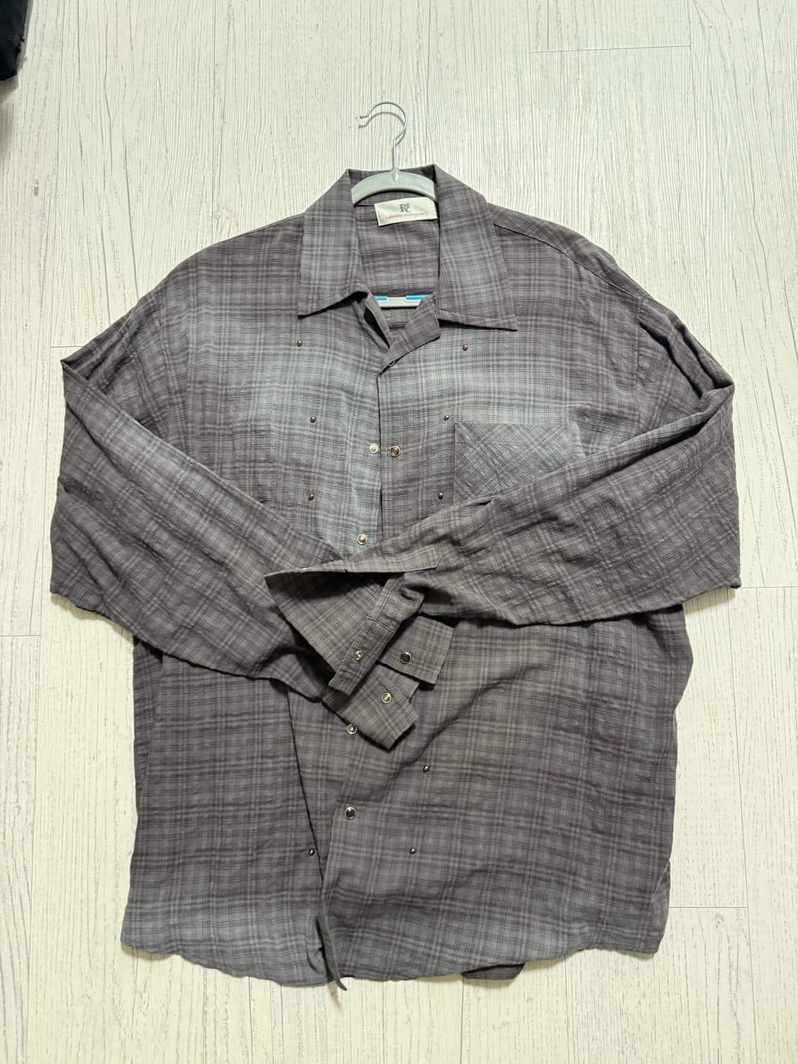 RSSC Stud Cat Washing Check Shirt Purple 상품이미지4