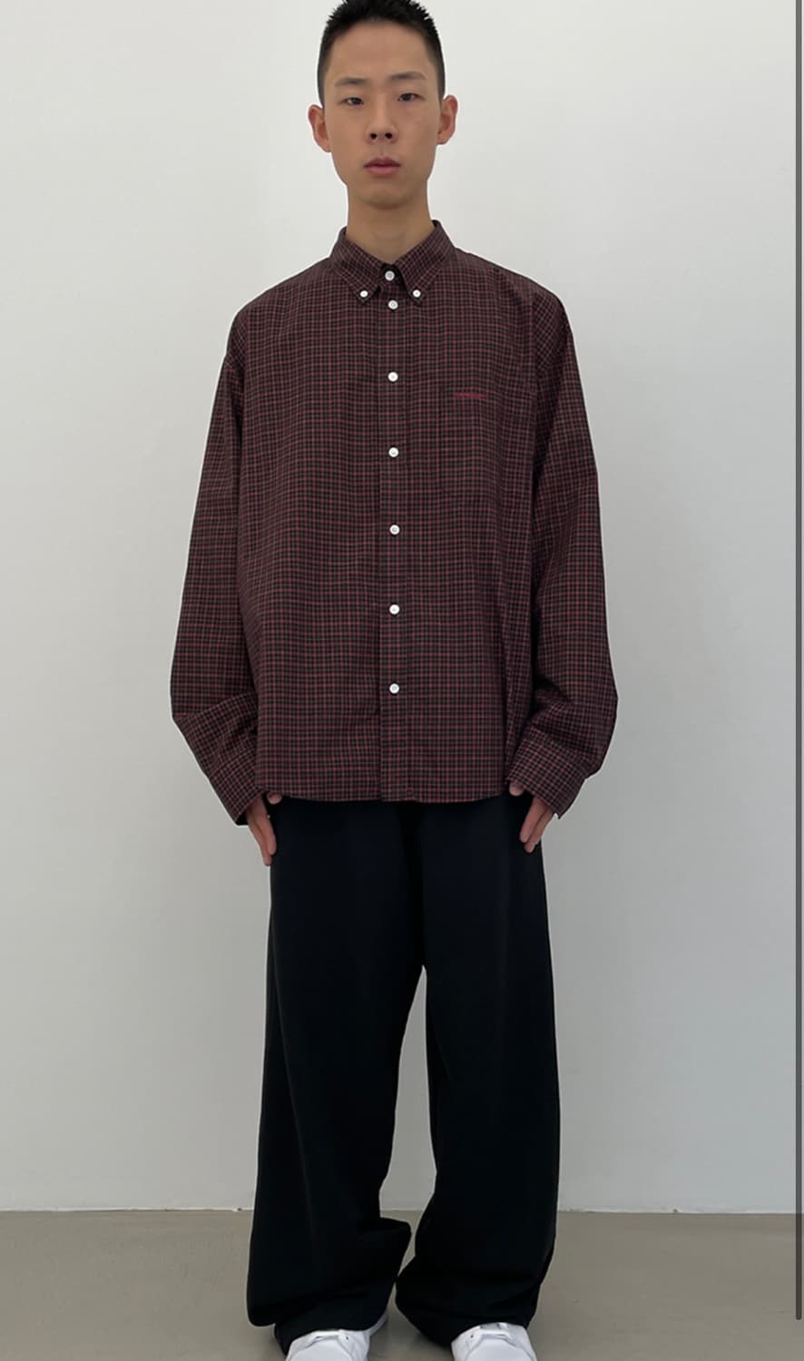 구민성 레드 체크 셔츠 상품이미지2