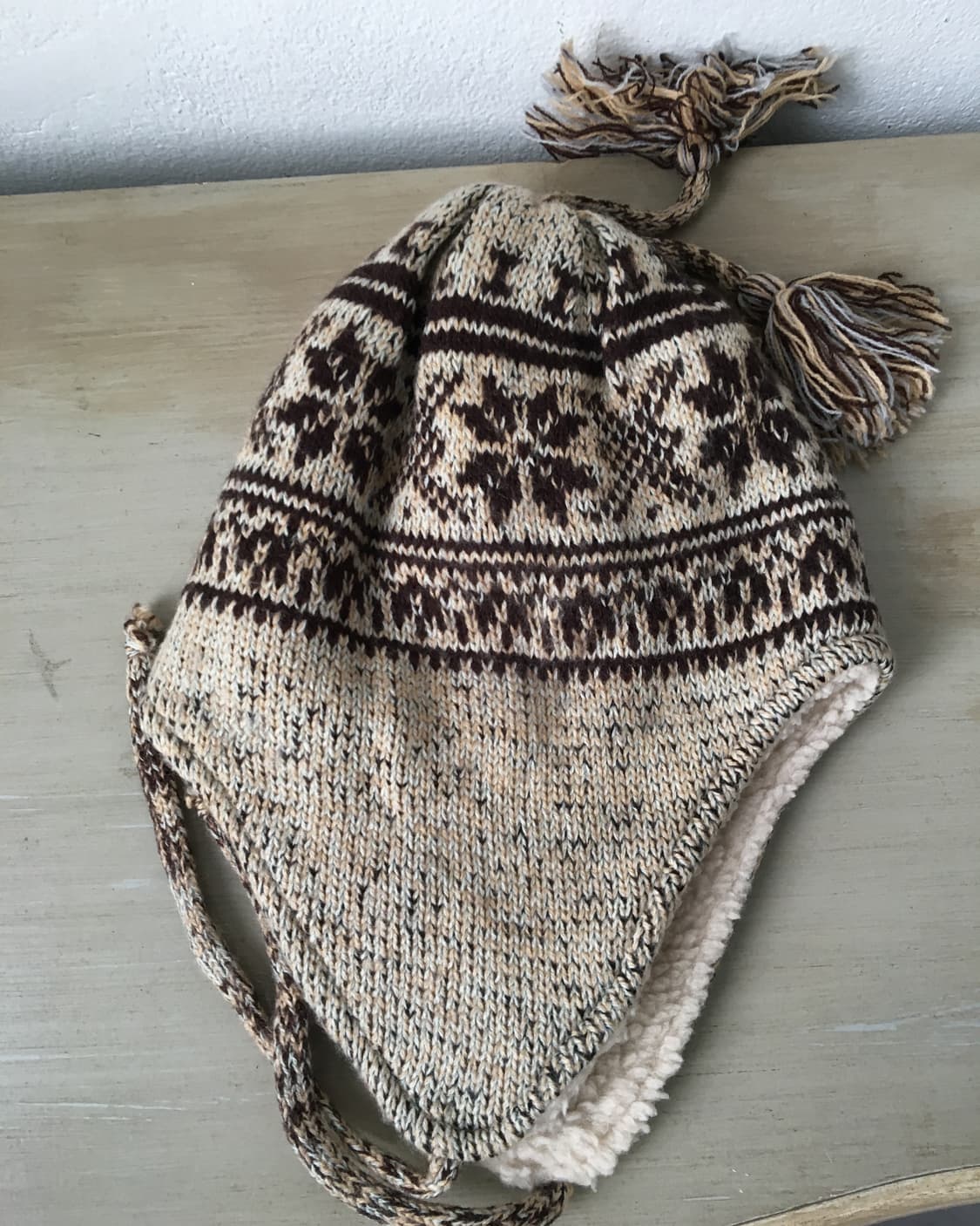  pom snow pattern knit beanie 상품이미지2