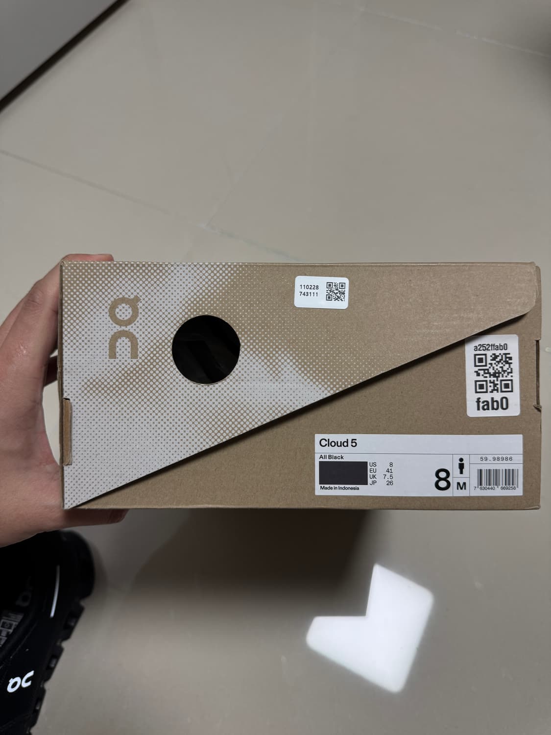 [새상품] 온러닝 클라우드 5 블랙 260사이즈 상품이미지3