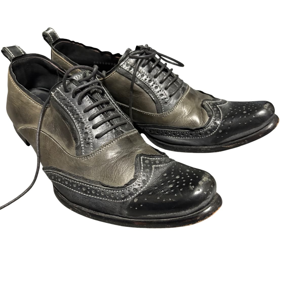 알프레도 바니스터 투톤 윙팁 더비슈즈 40 250-260 롱노즈 상품이미지2