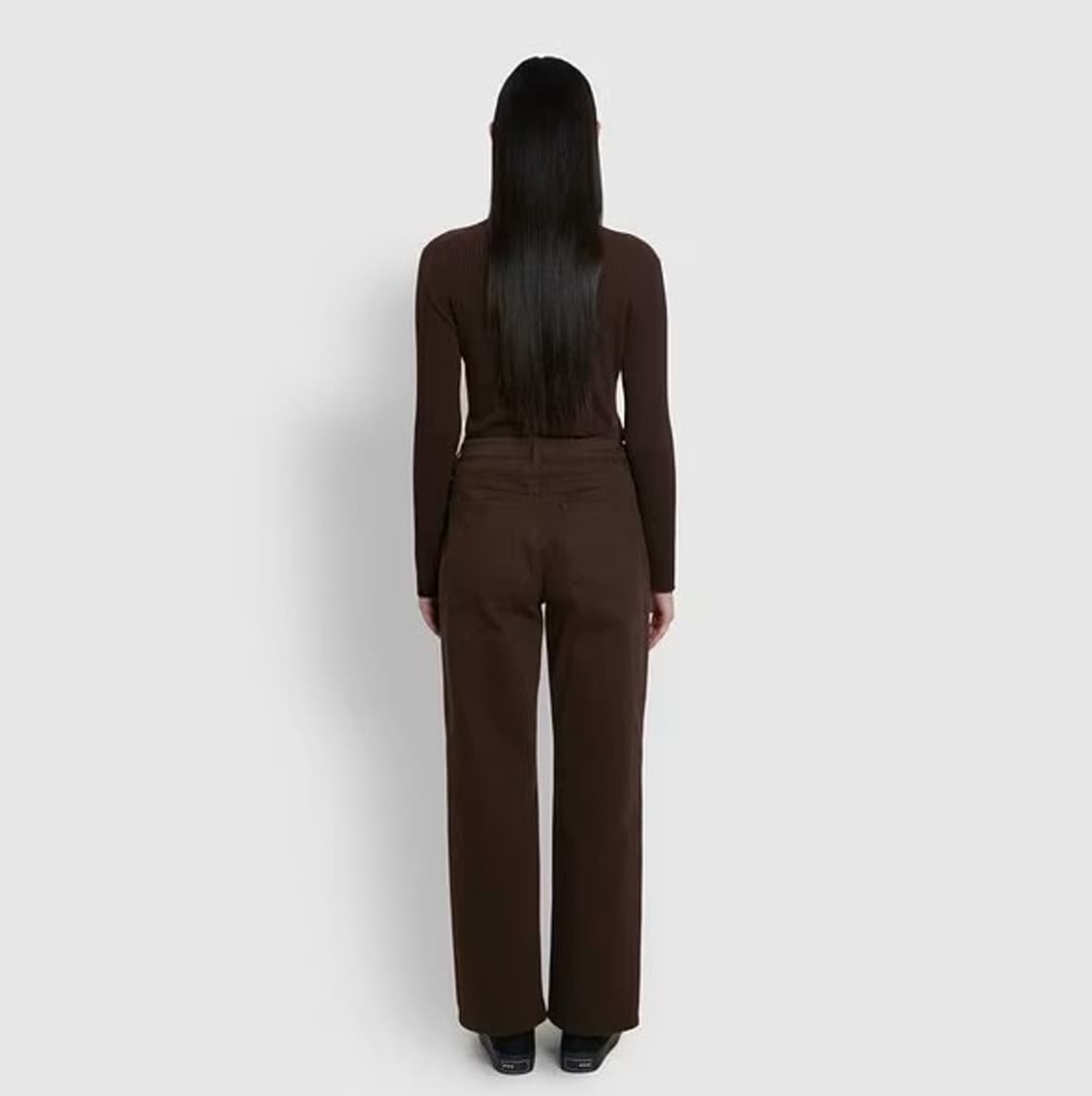 JAJU 자주 여 루즈핏 와이드 브라운 데님 팬츠 (28사이즈) 상품이미지2