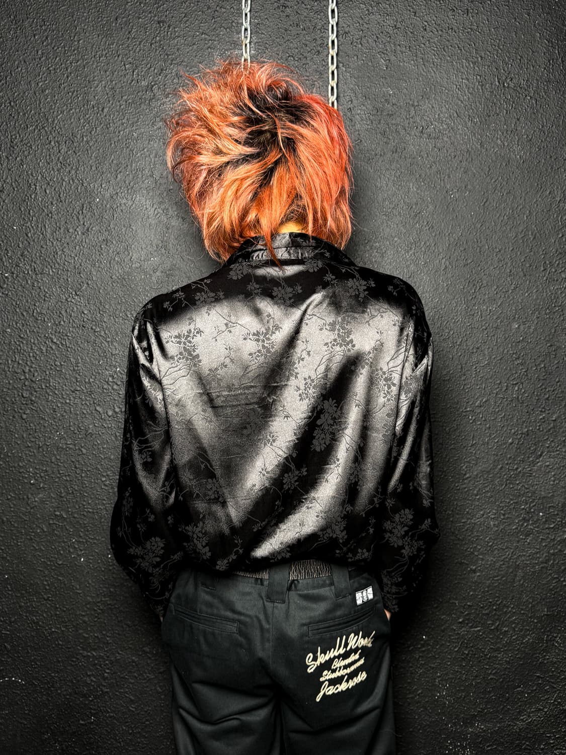 Black Floral Satin Shirt 상품이미지4