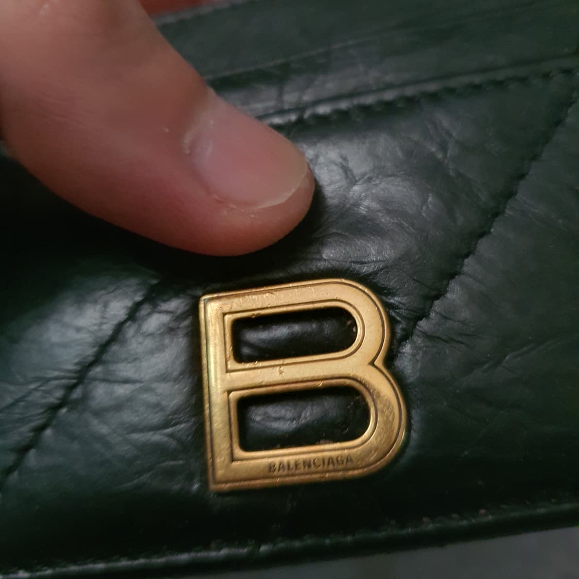 정품 발렌시아가 블랙 퀼팅 레더 카드지갑 상품이미지2