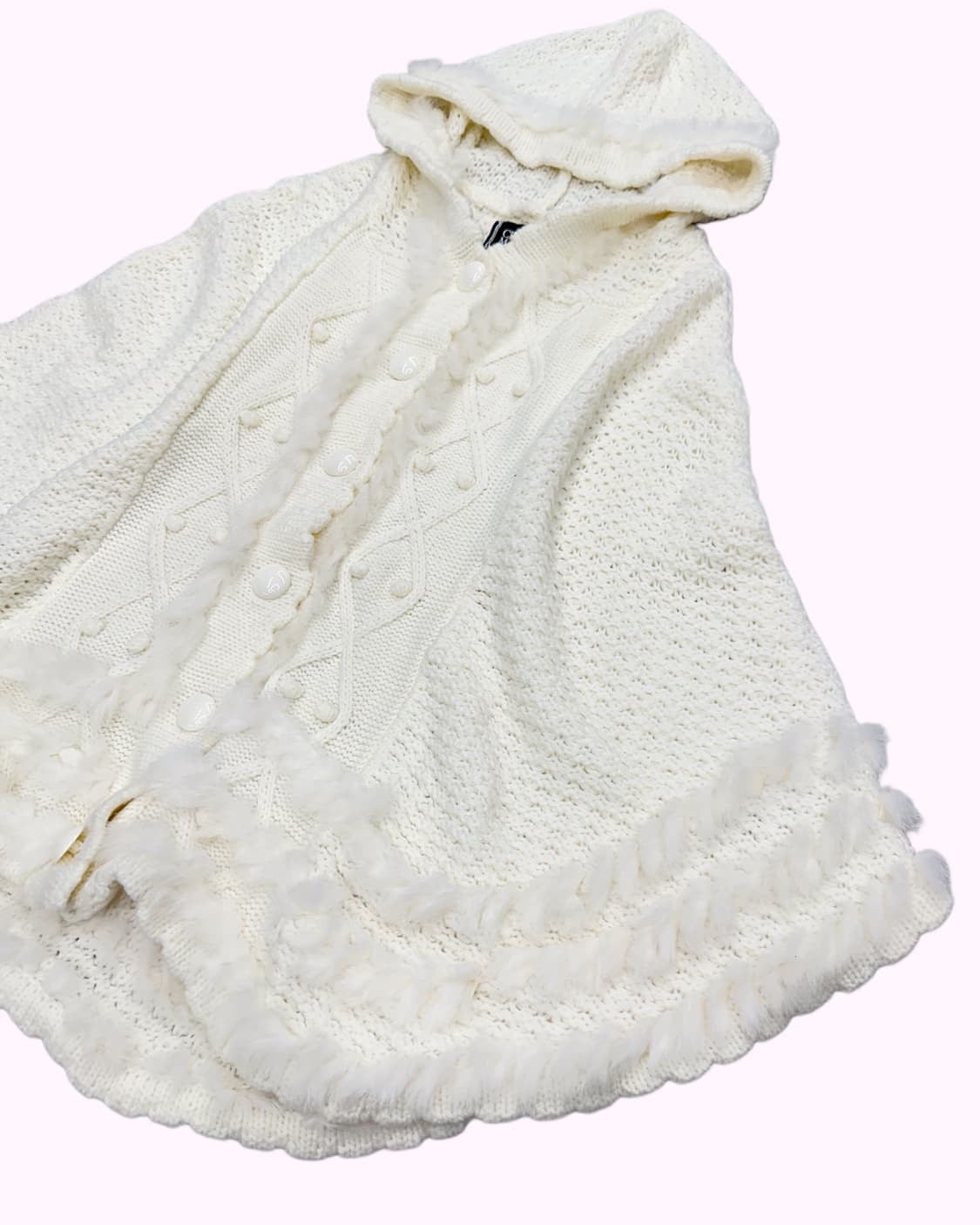 CECIL MCBEE white fur hood cape 상품이미지3