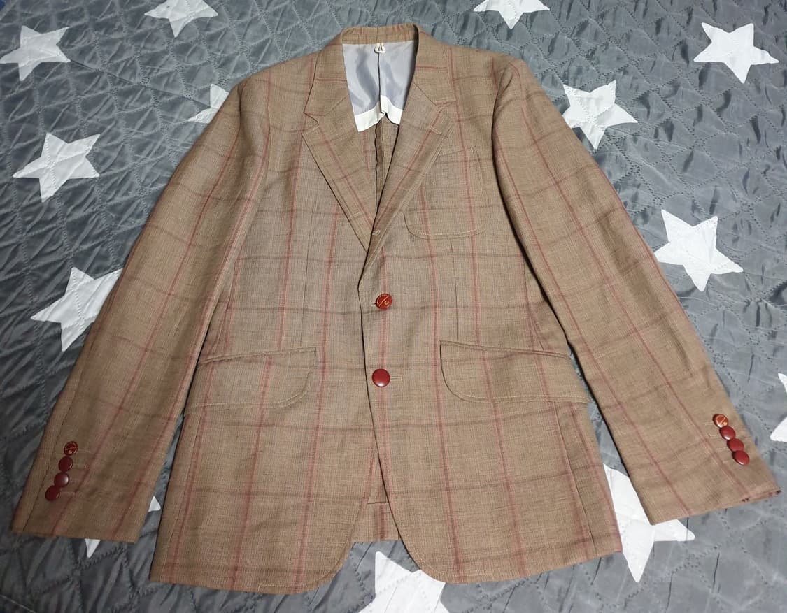 커스텀멜로우 빈티지 체크 간절기 블레이저 브라운 (95) 상품이미지1