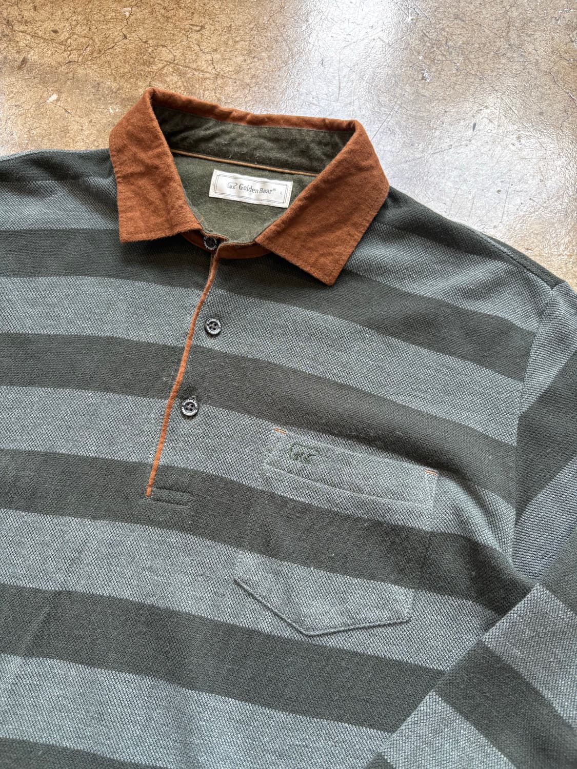 골든 베어 스트라이프 카라 티셔츠 상품이미지1