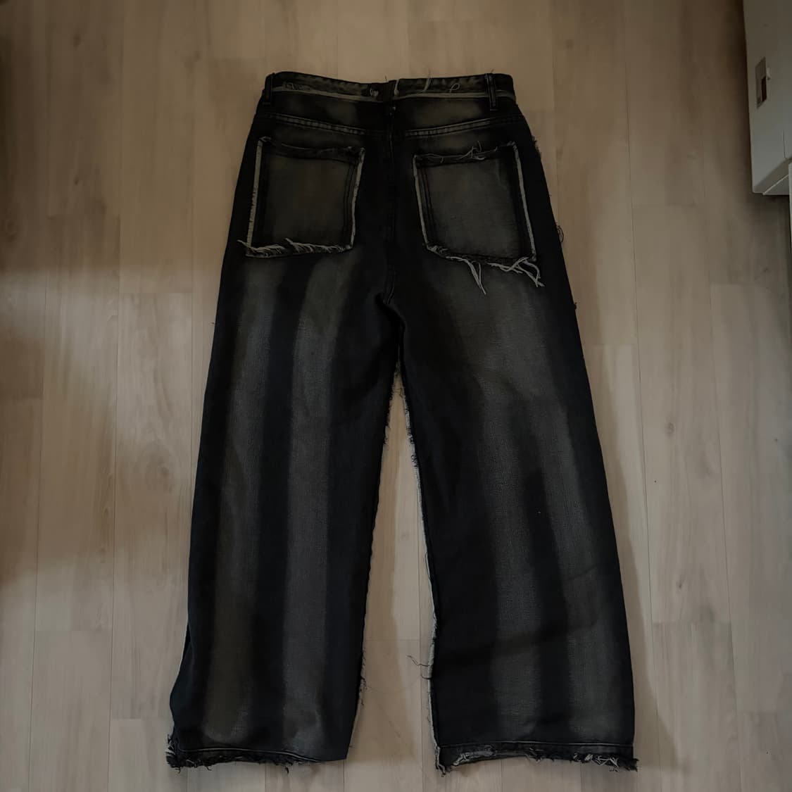 destroyed stitch black denim 상품이미지2