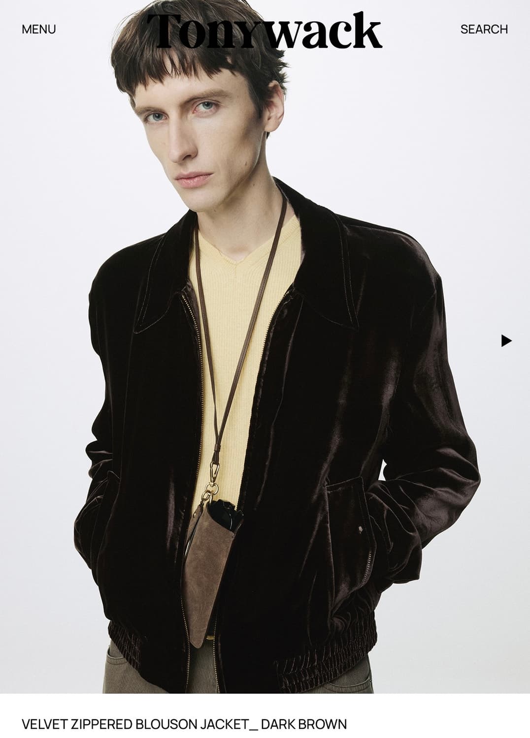 토니웩 벨벳 지퍼 블루종 자켓 다크브라운 XL 상품이미지7