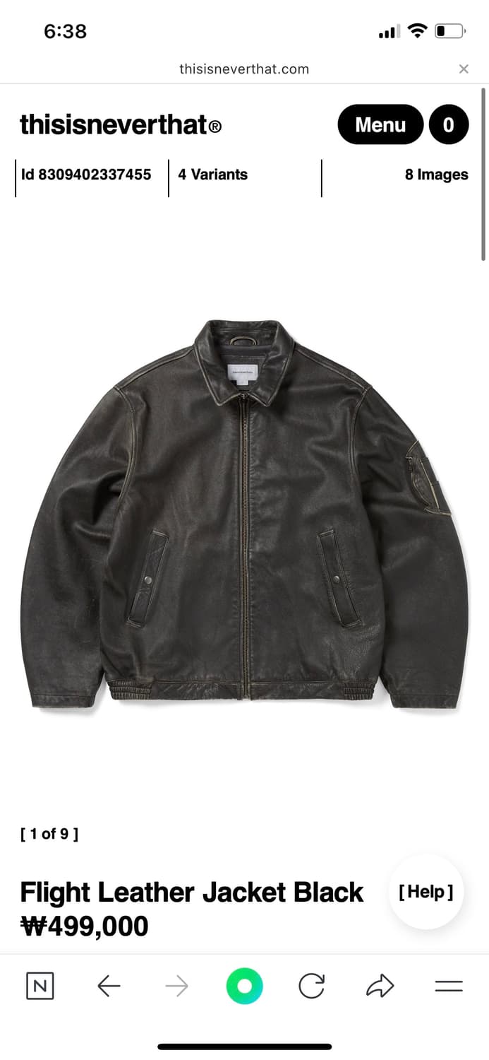 25FW Flight Leather Jacket Black 새상품 상품이미지1