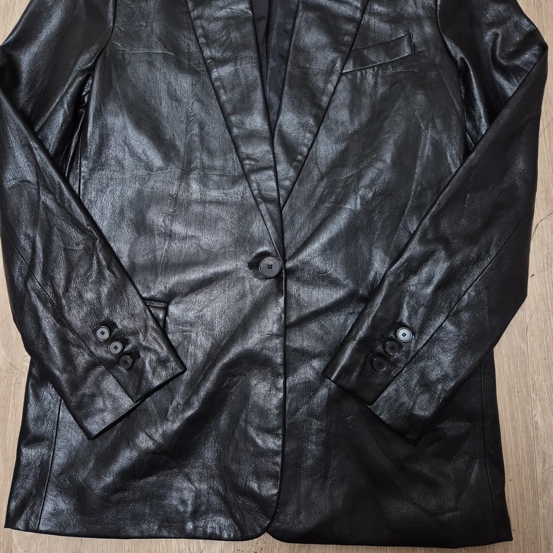 자라 여성 레더 가죽 블레이저 자켓 XS(85) 상품이미지3