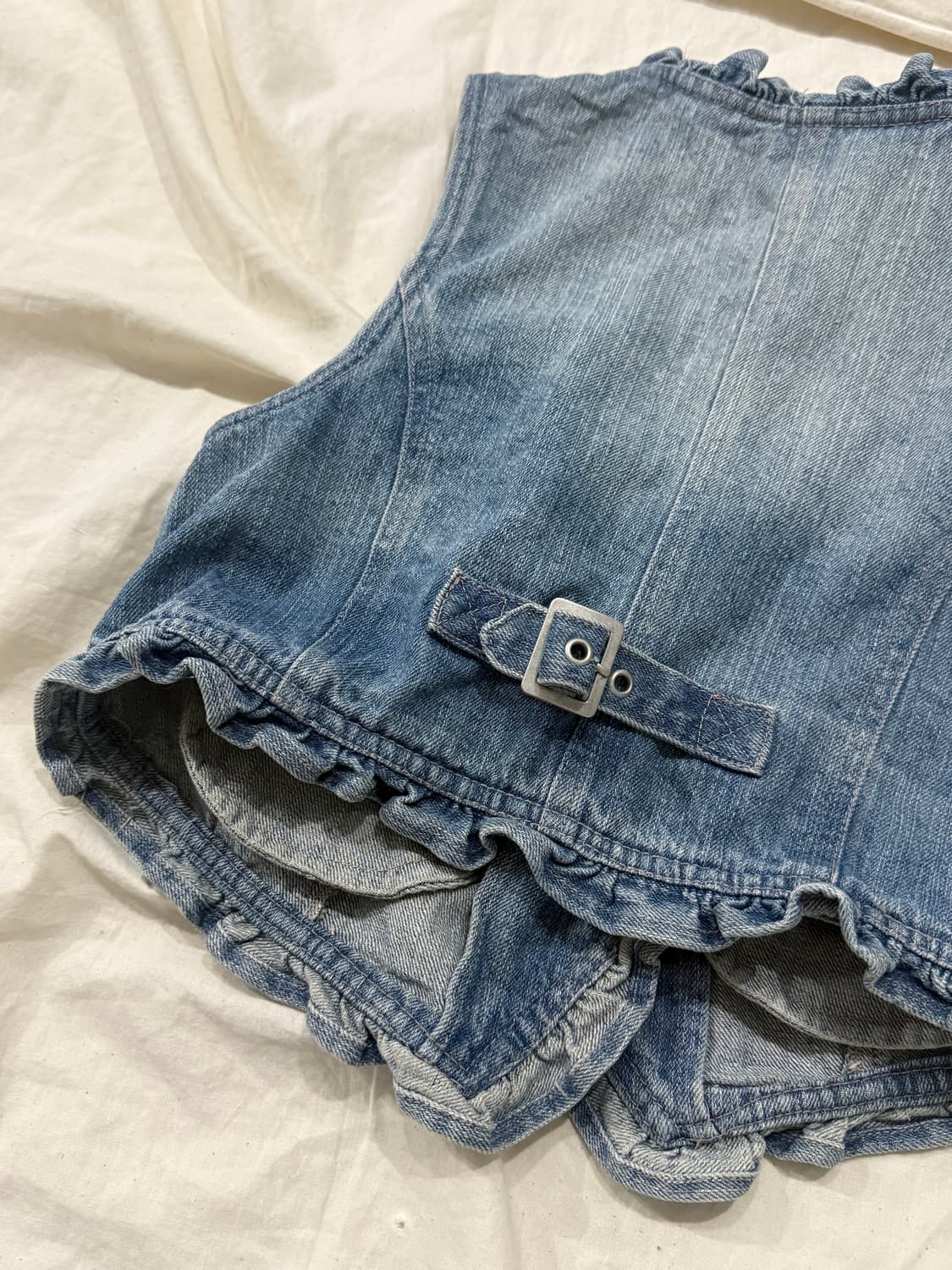 페어리 y2k 00’s 데님 크롭 베스트 상품이미지5