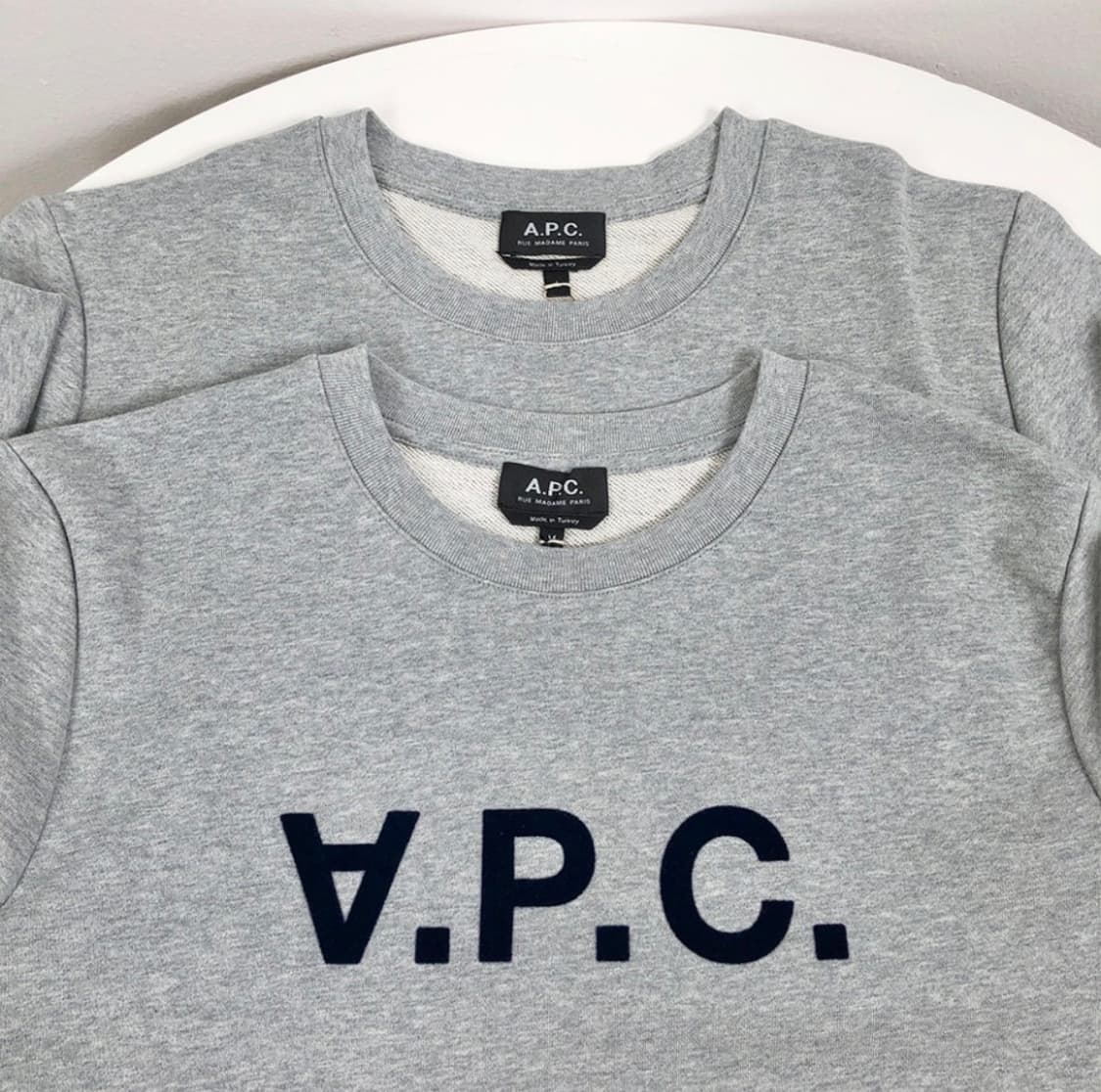 (새상품/M)아페쎄 VPC로고 맨투맨 그레이 상품이미지2