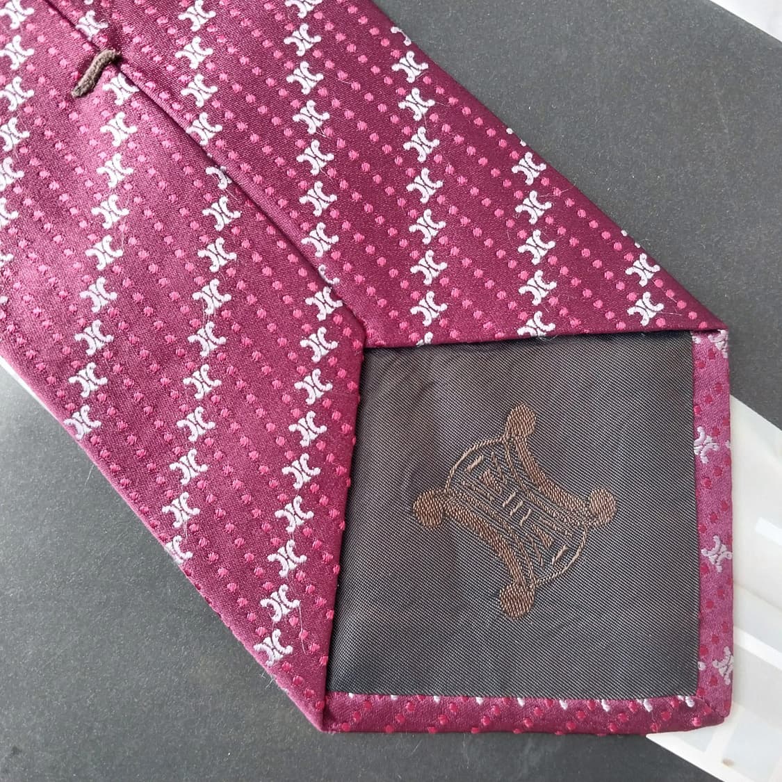 셀린느 실크 퍼플 트리오페 패턴 넥타이 9cm A+등급 K2158 상품이미지7