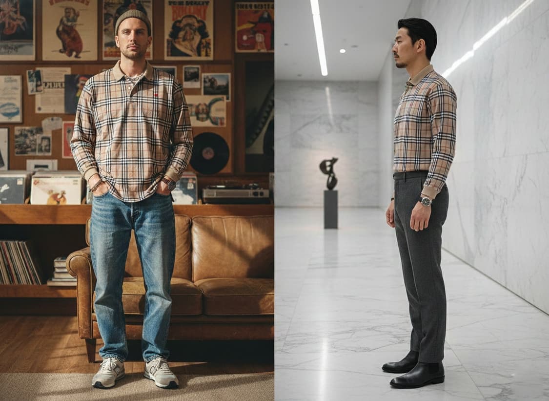 Burberrys 90's 노바체크 카라티 (대장급) 상품이미지4