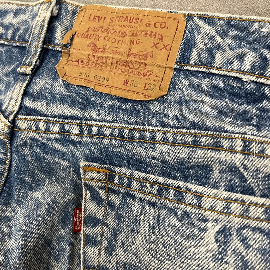90s USA Levis506 워싱진 (37”) 상품이미지6