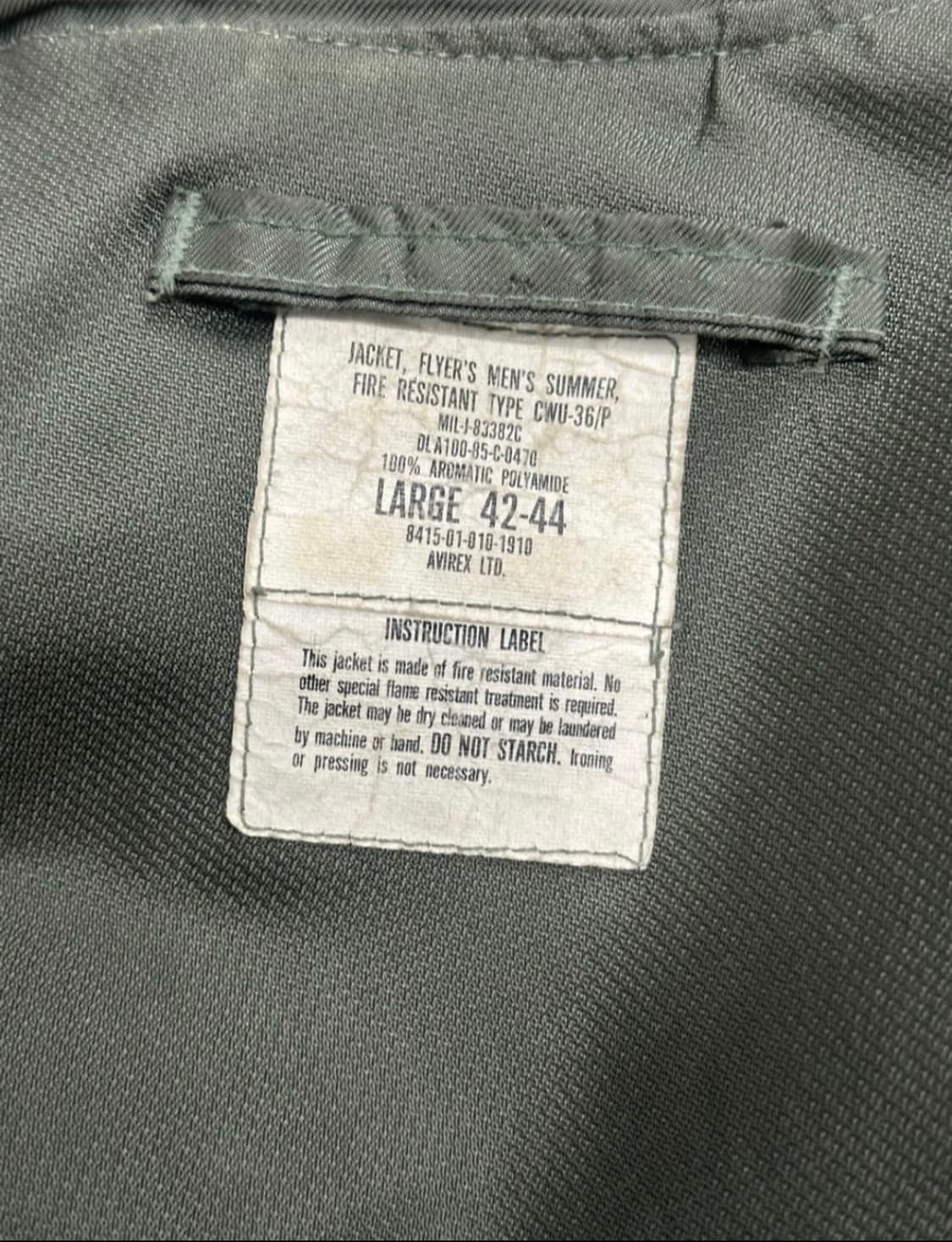 1985'아비렉스 CWU-36/P 플라이트 자켓 상품이미지6