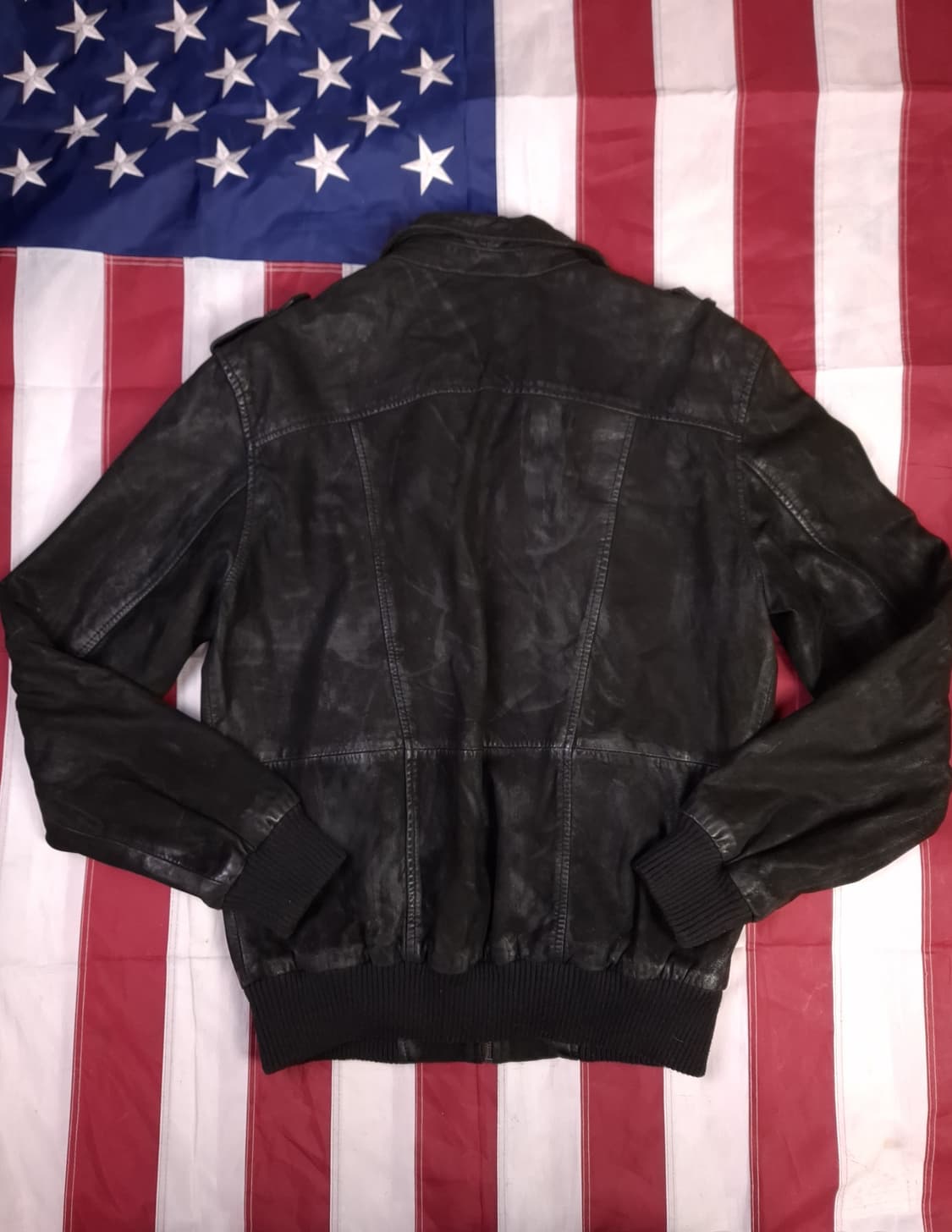 오리지날 인더스트리 리얼 레더 블랙 봄버 상품이미지10