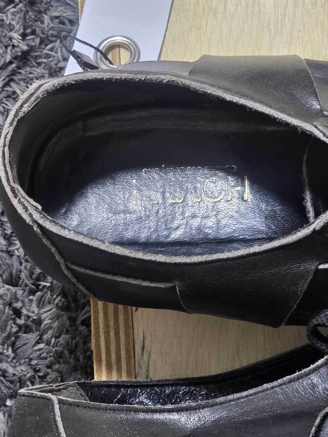 80s CDGH Woven leather lace-up shoes 상품이미지6