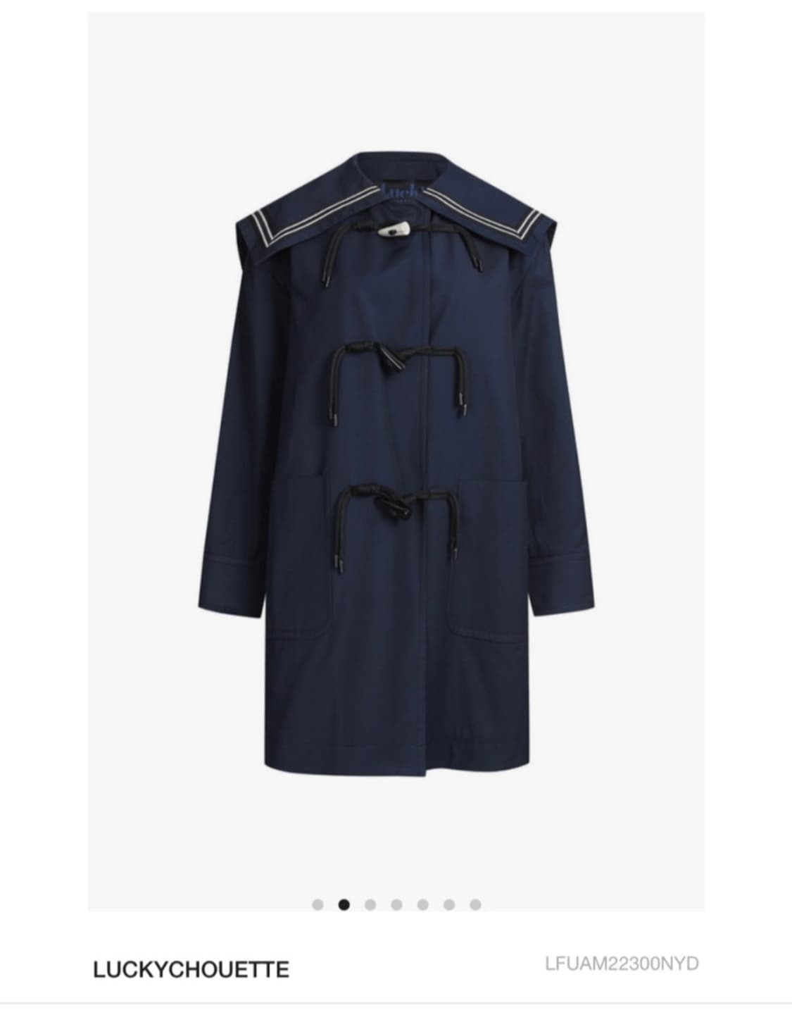 럭키슈에뜨 토글 세일러카라 하프 트렌치자켓 상품이미지1