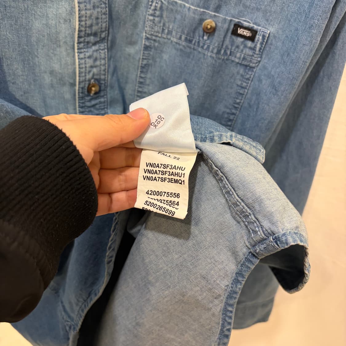 반스 데님 셔츠 남방 카라체크 청남방 상품이미지4