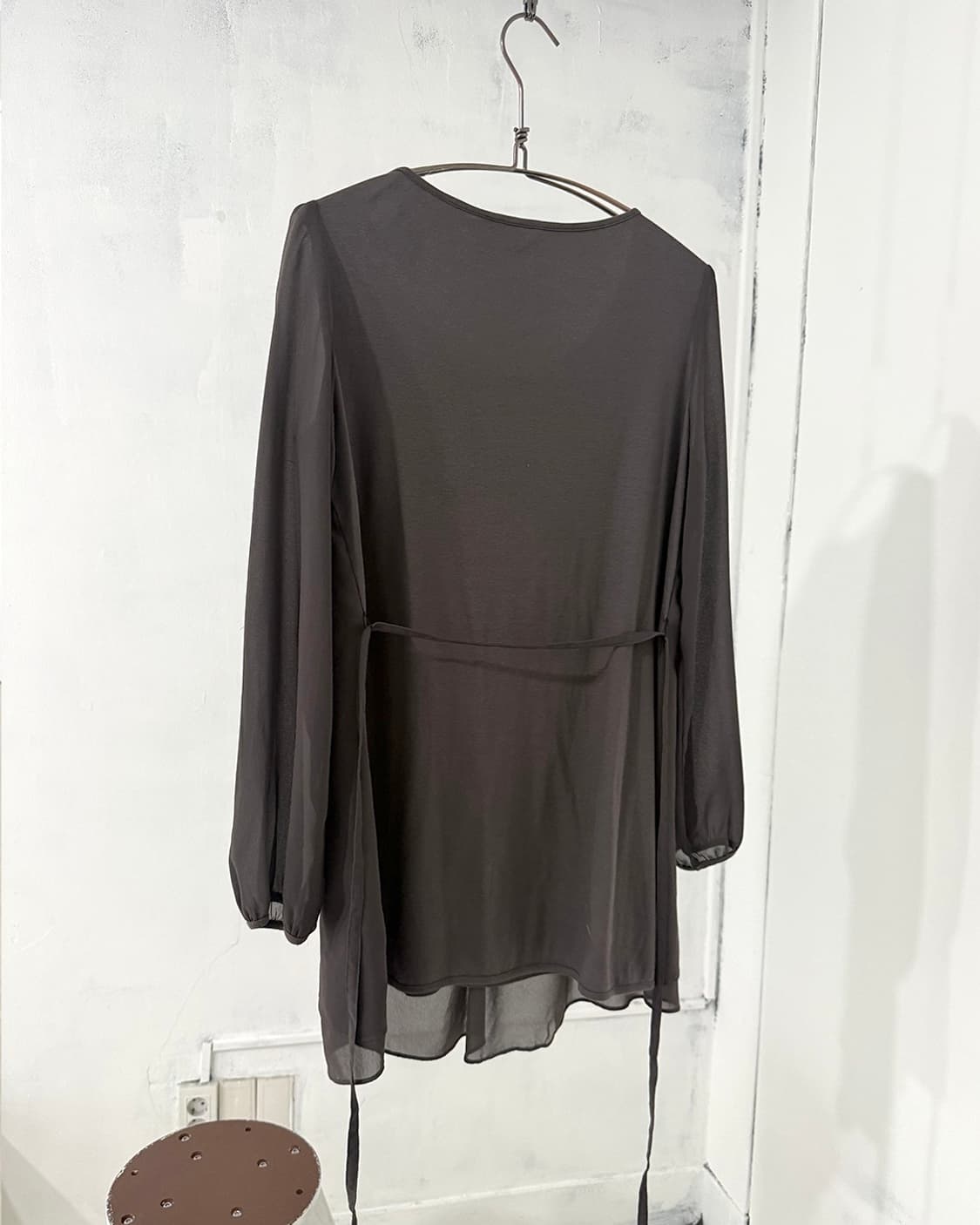 Lovely Feminine Taupe Ruffle Mini Dress 상품이미지8