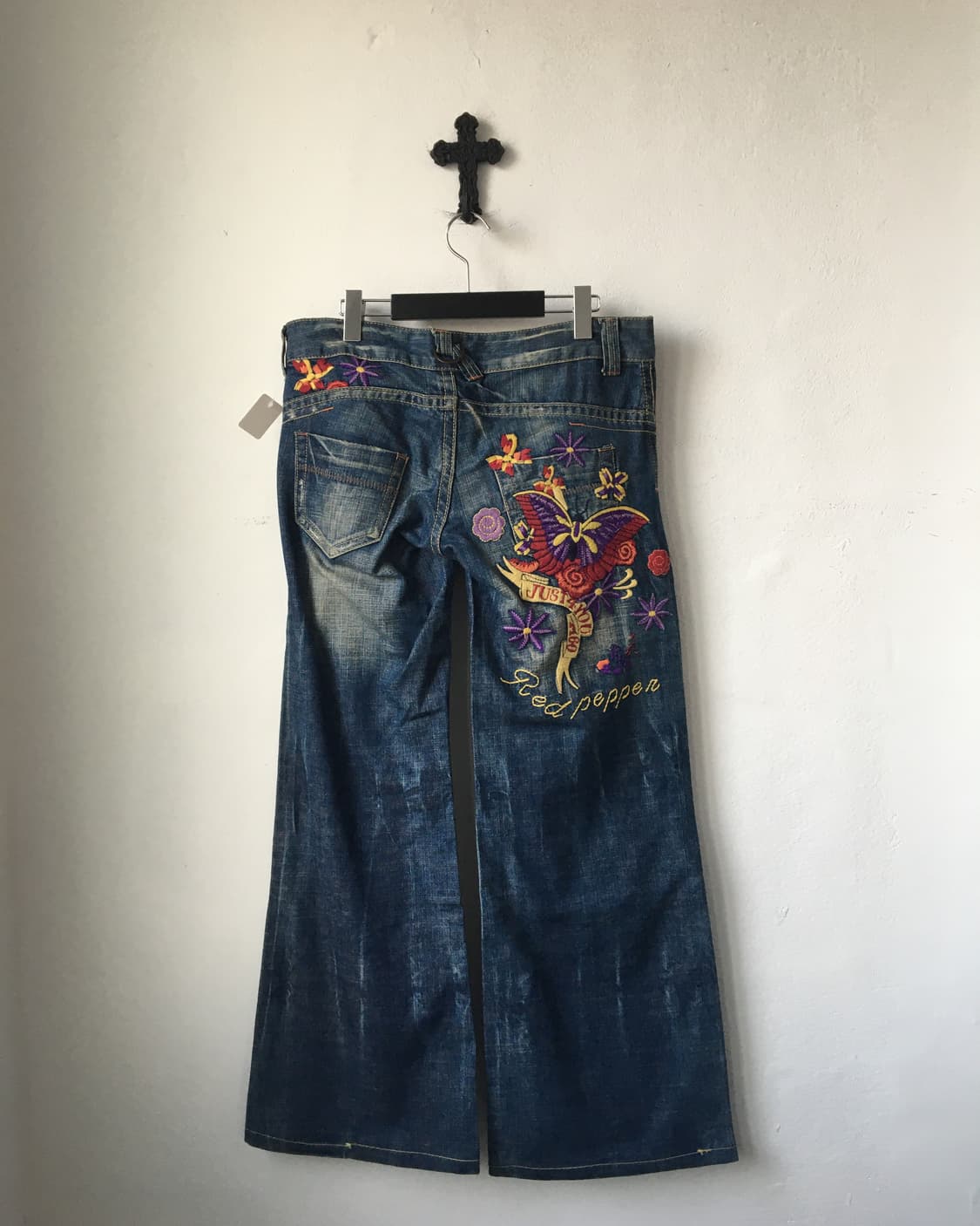 Red pepper back needle work point denim  상품이미지2