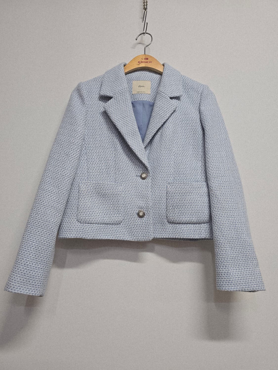 로엠 트위드 크롭 자켓 블루85 상품이미지1