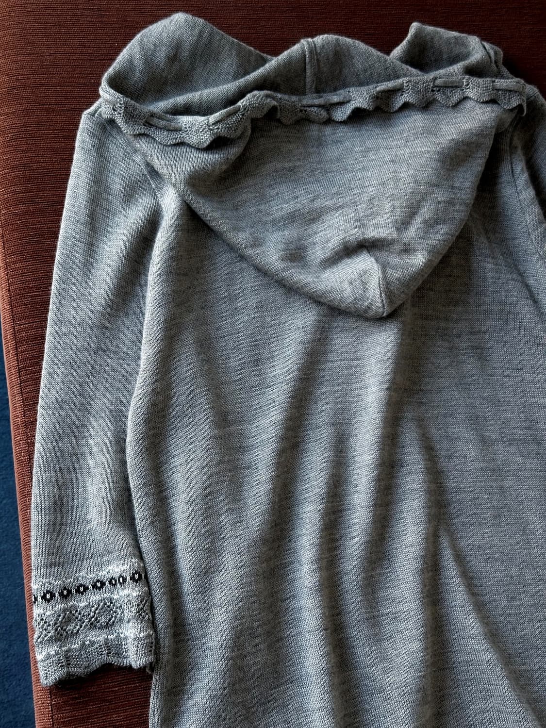 Design high gauge hooded long knit top 상품이미지6