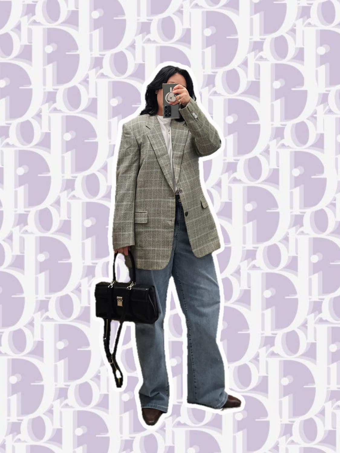 Christian Dior Monsieur 울 실크 그린 체크자켓 상품이미지1