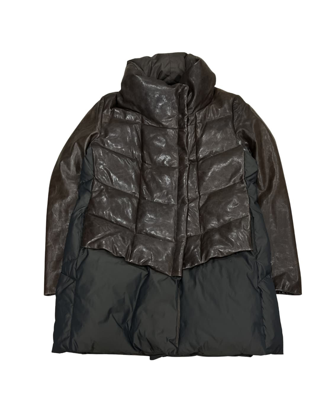 (66) 데무박춘무 우먼스 양가죽믹스 덕패딩 브라운 상품이미지1