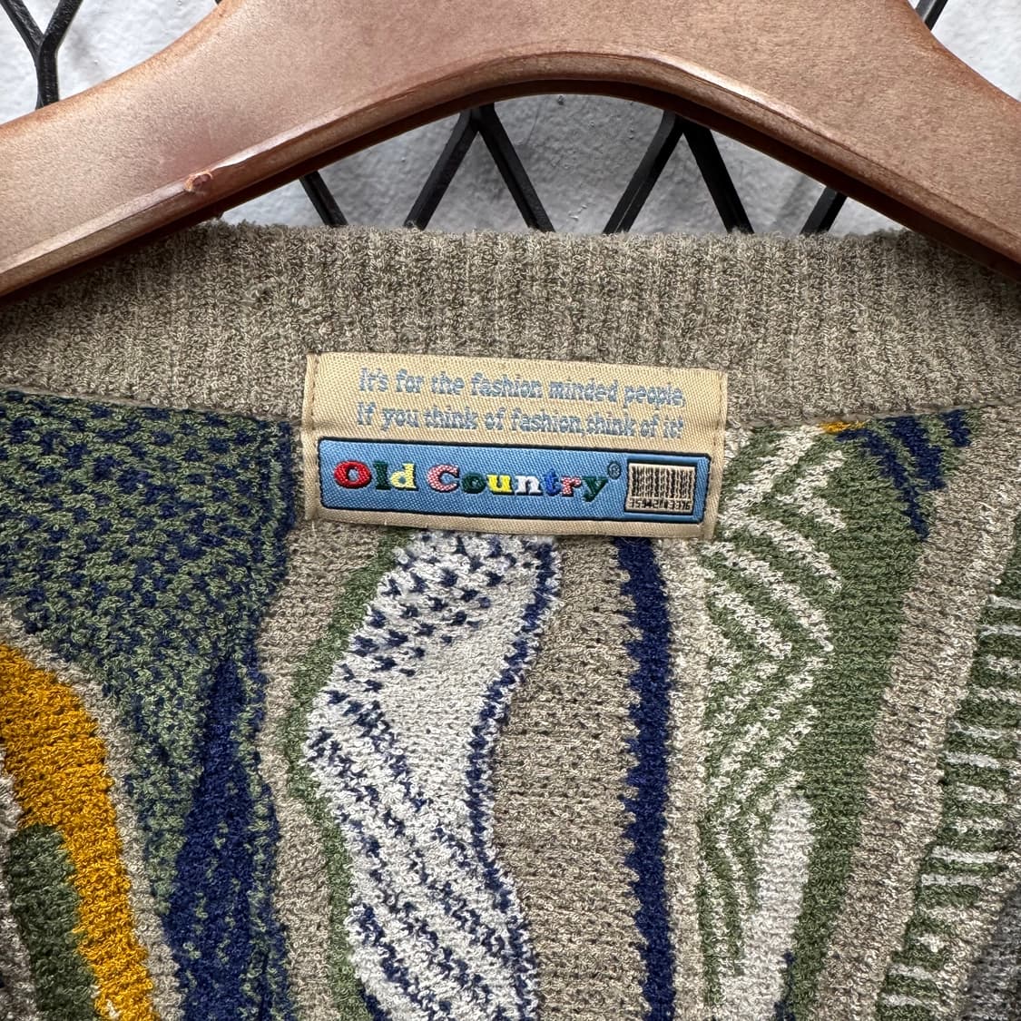 90s 올드컨트리 빈티지 케이블 니트 가디건 멀티컬러 상품이미지5