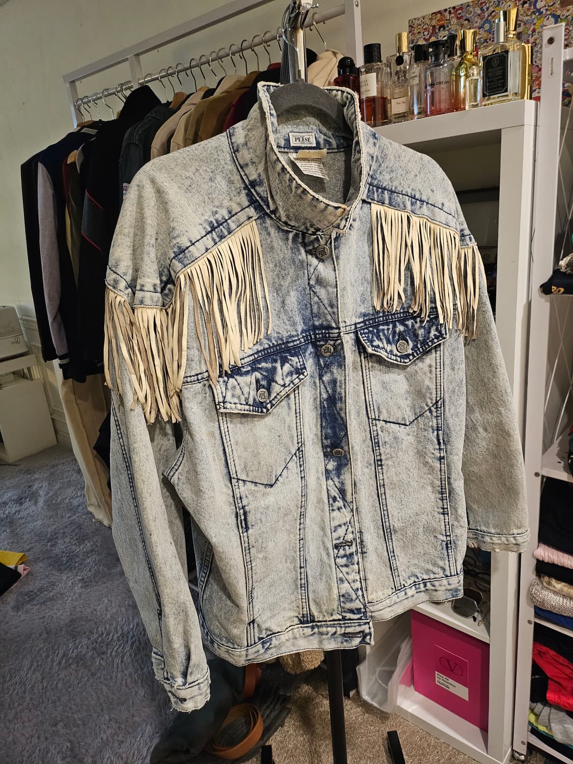 일본[L-105] 80's 빈티지 'PULSE' 웨스턴 프린지 데님 자켓 상품이미지3