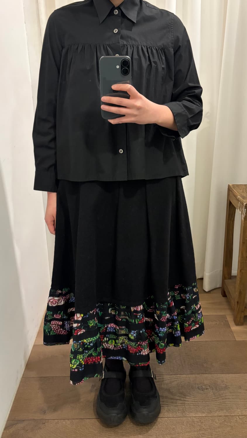 Floral Ruffle Hem Pleats Skirt 상품이미지3