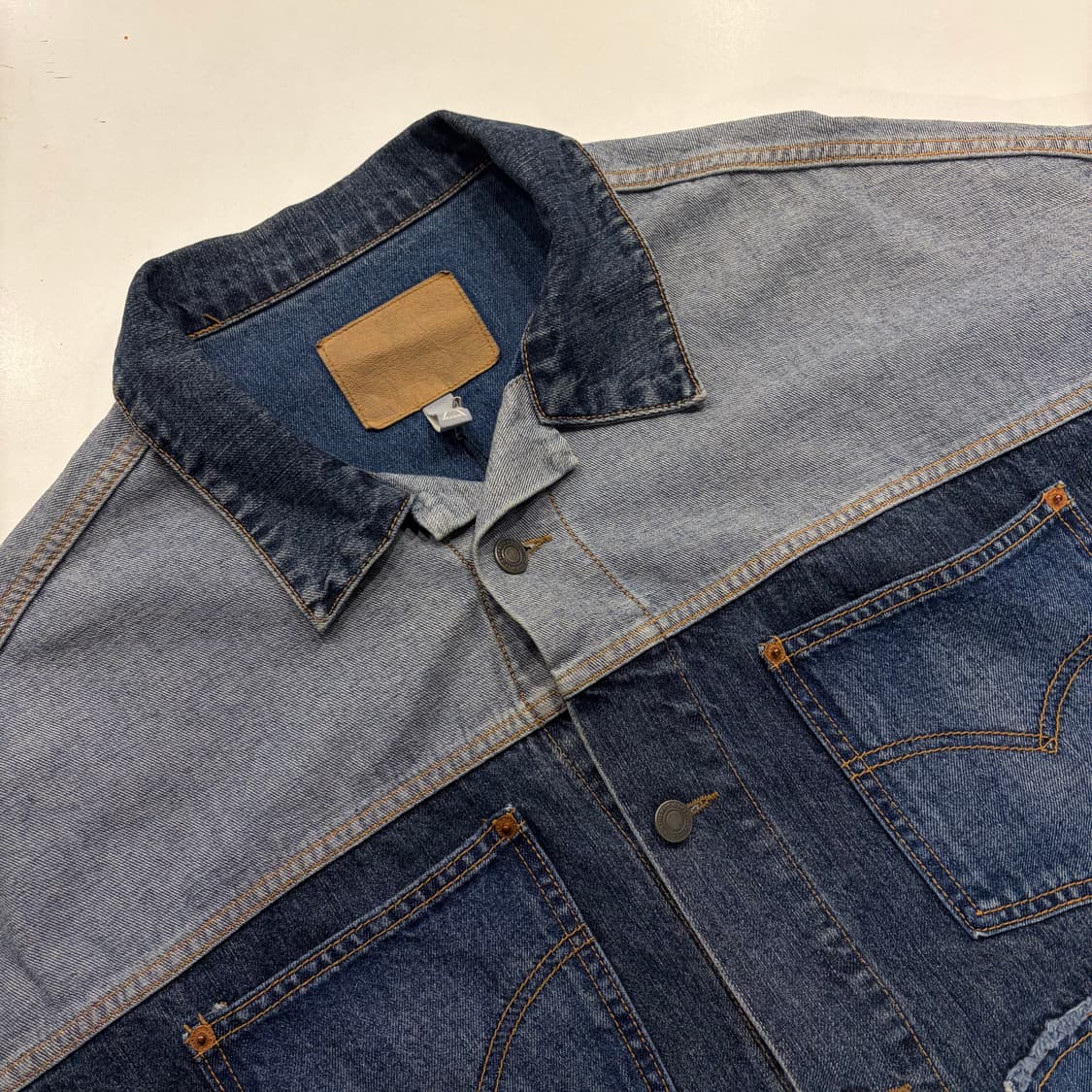 [F] ACON 아콘 패치워크 데님 자켓 B517 상품이미지3