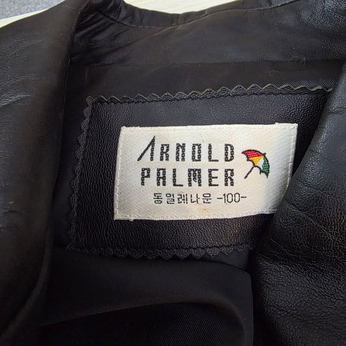 ARNOLD PALMER 빈티지 블랙 가죽 자켓 100 상품이미지5