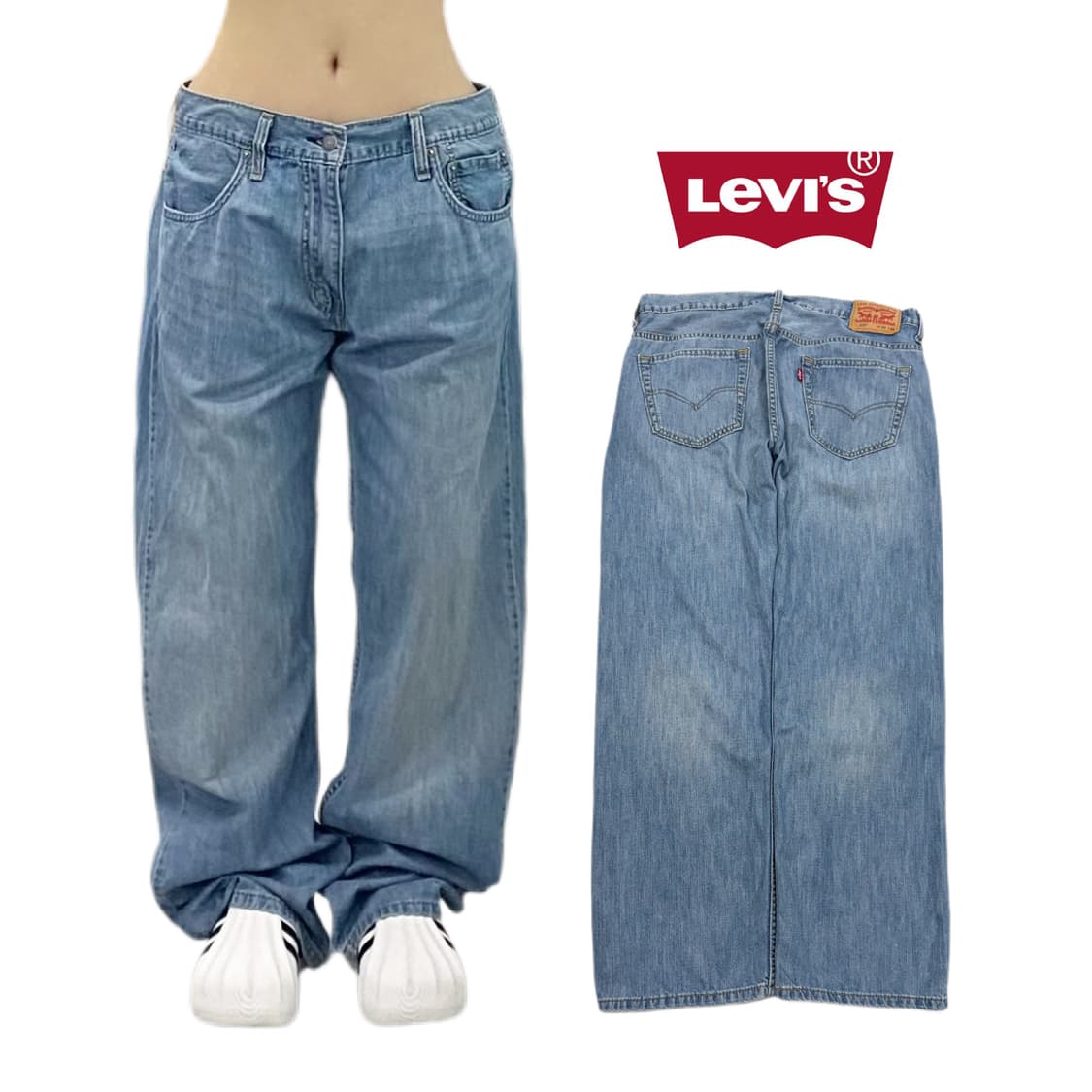 리바이스 569 새깅 워싱 와이드 스케이터 데님팬츠 상품이미지1