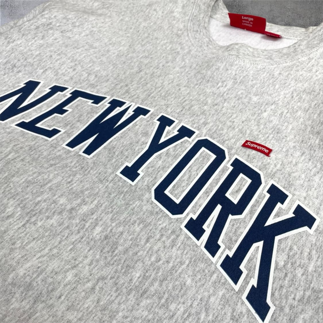 슈프림 Supreme 애쉬그레이 뉴욕 샵 스몰 박스 크루넥 맨투맨 L 상품이미지6