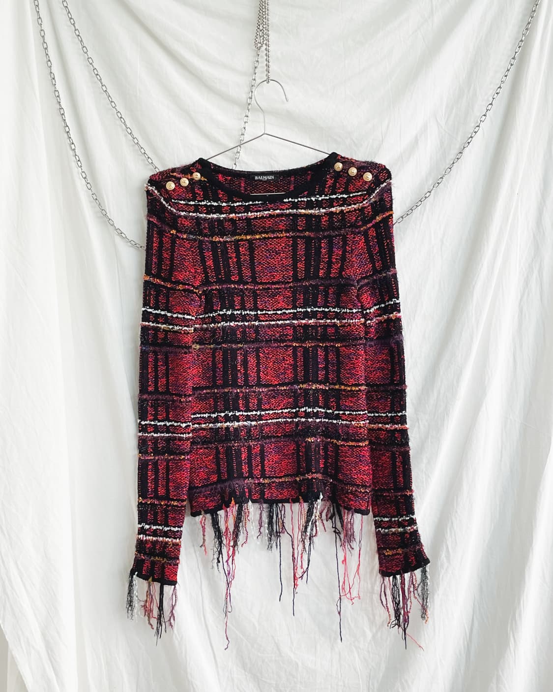 발망 17ss 런웨이 그런지 트위드 니트 상품이미지6