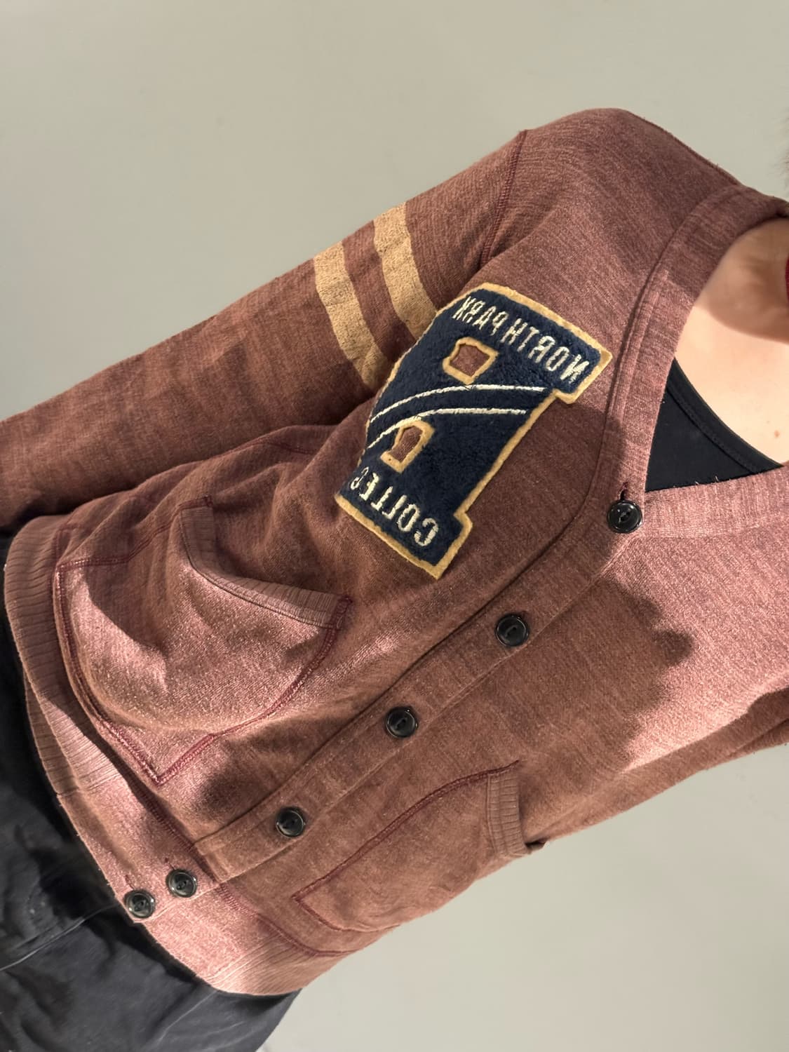 stitch detail line point cardigan 상품이미지4