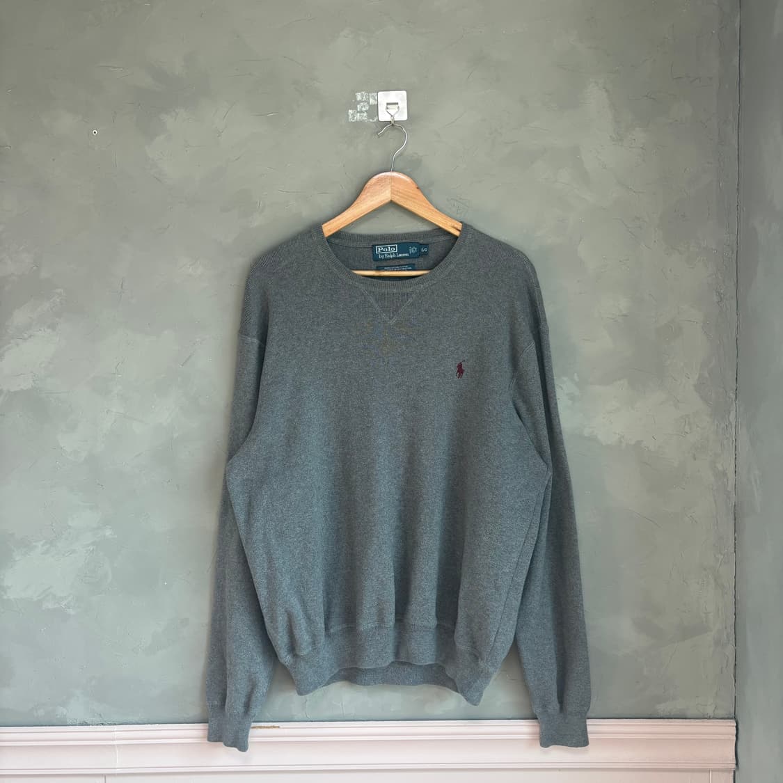 폴로 랄프로렌 니트 그레이 버건디 상품이미지1