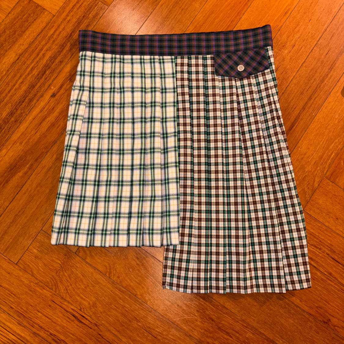 크랭크 서울 언발란스 체크 스커트 상품이미지1