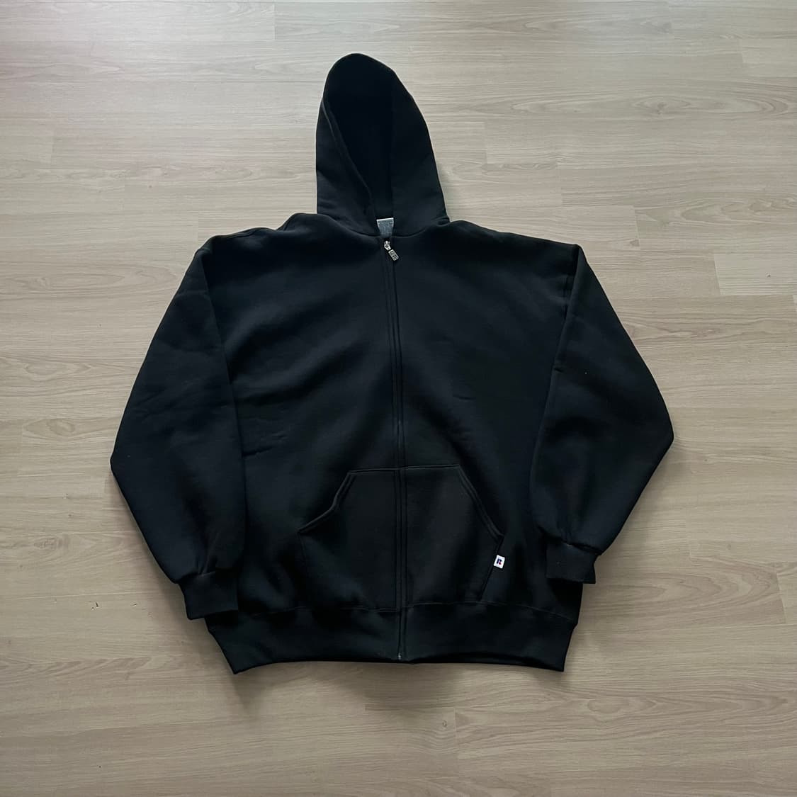 [2XL] 90s 빈티지 러셀 후드집업 블랙 상품이미지1