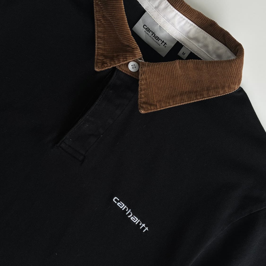 Carhartt 칼하트 블랙 코듀로이 카라 럭비티 상품이미지3