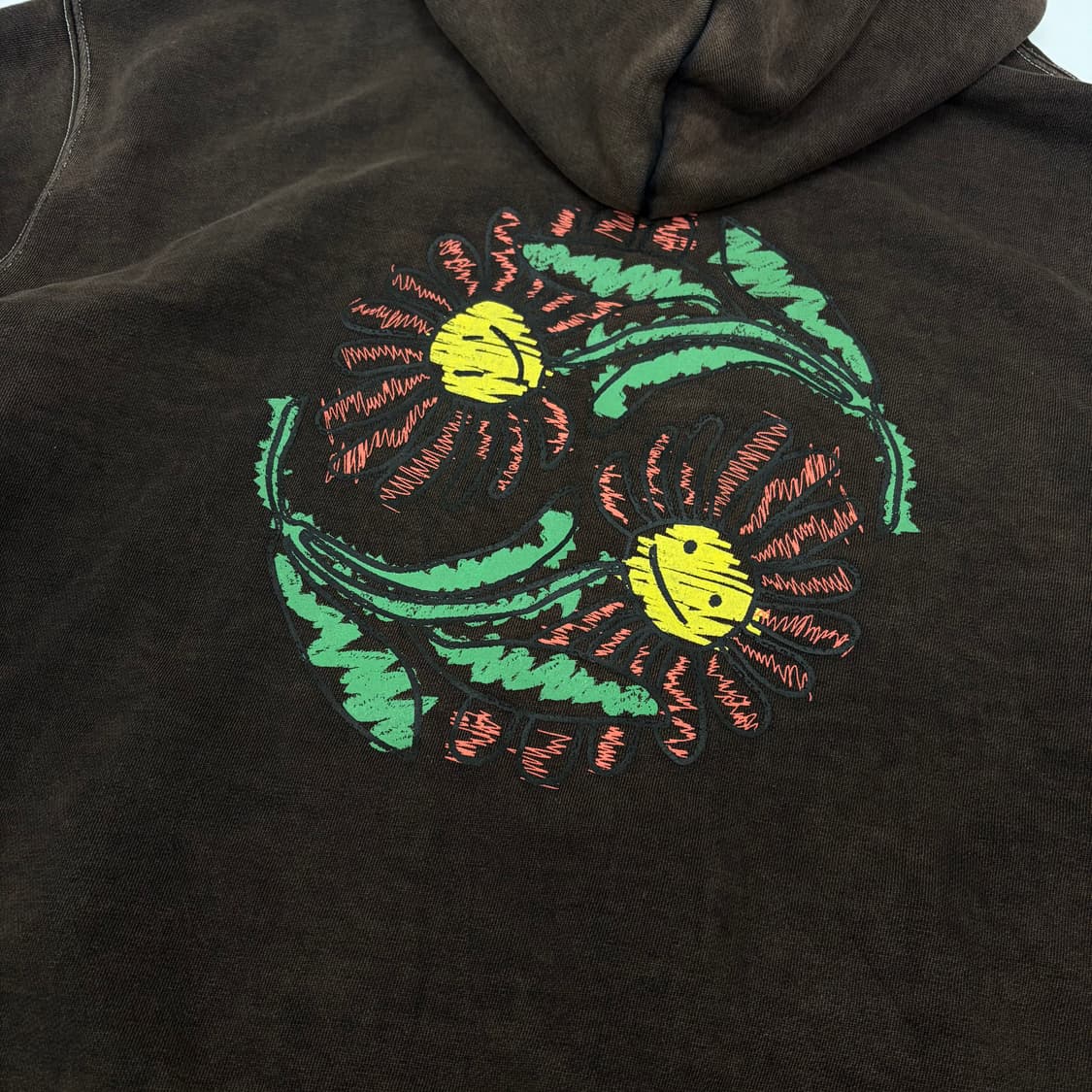 앤더슨벨 플라워 자수 브라운 후드티 XL 상품이미지4