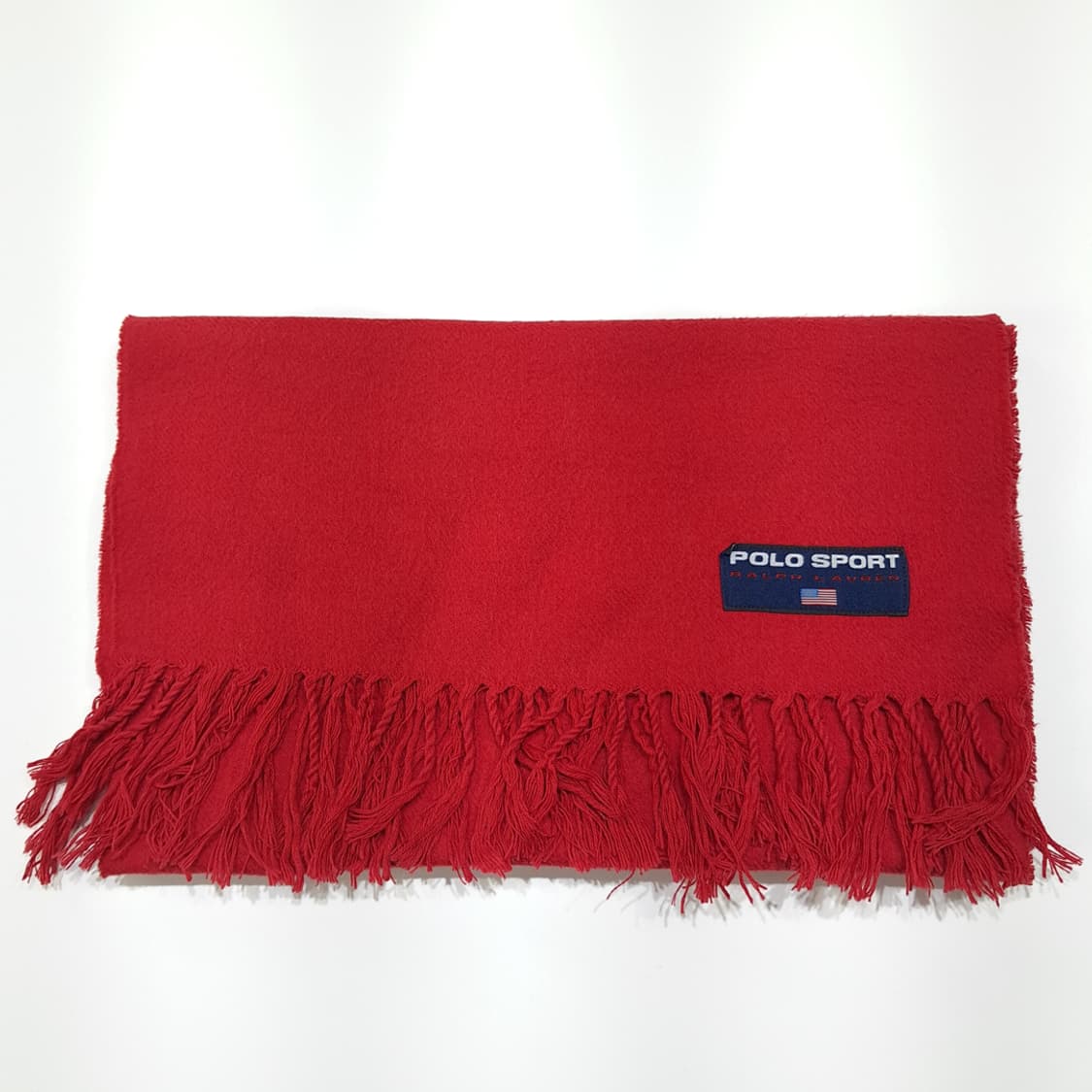 MX615 폴로 90s 프랑스판 코튼 성조기패치 레드 머플러 목도리 상품이미지7