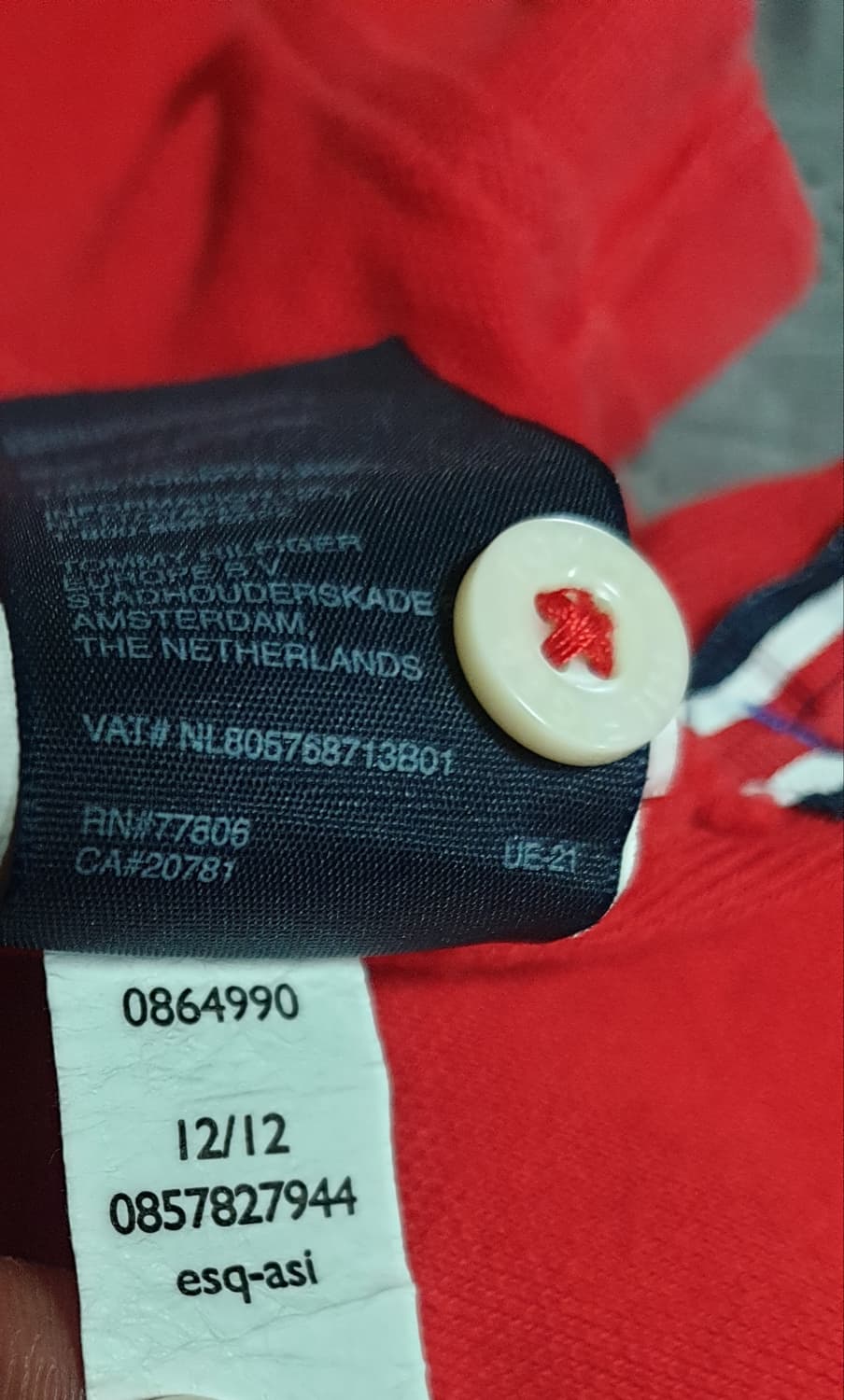 타미힐피거 슬림핏 자수 박스로고  카라티 레드 (S) 상품이미지6