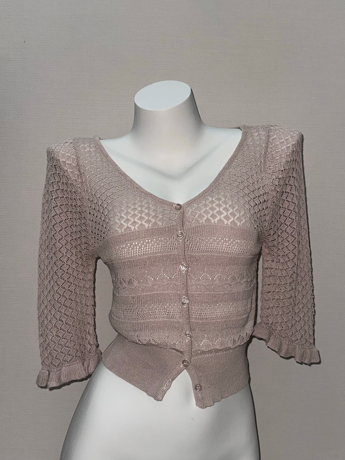 페어리코어 빈티지 크로쉐 베이지 가디건 상품이미지5