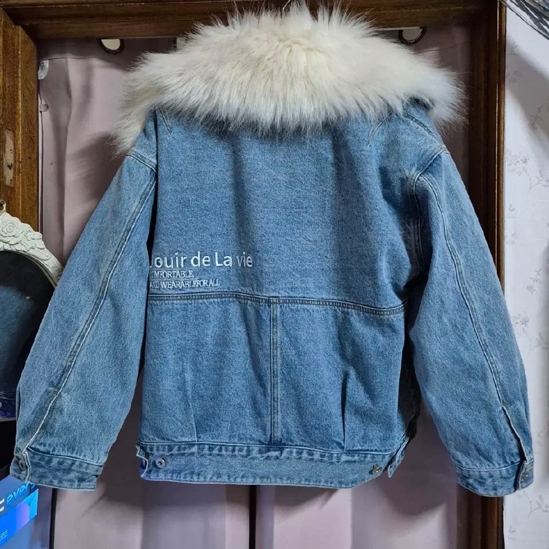 s급 잠뱅이 오리지널 밍크 라쿤 청 패딩 자켓 M 상품이미지6