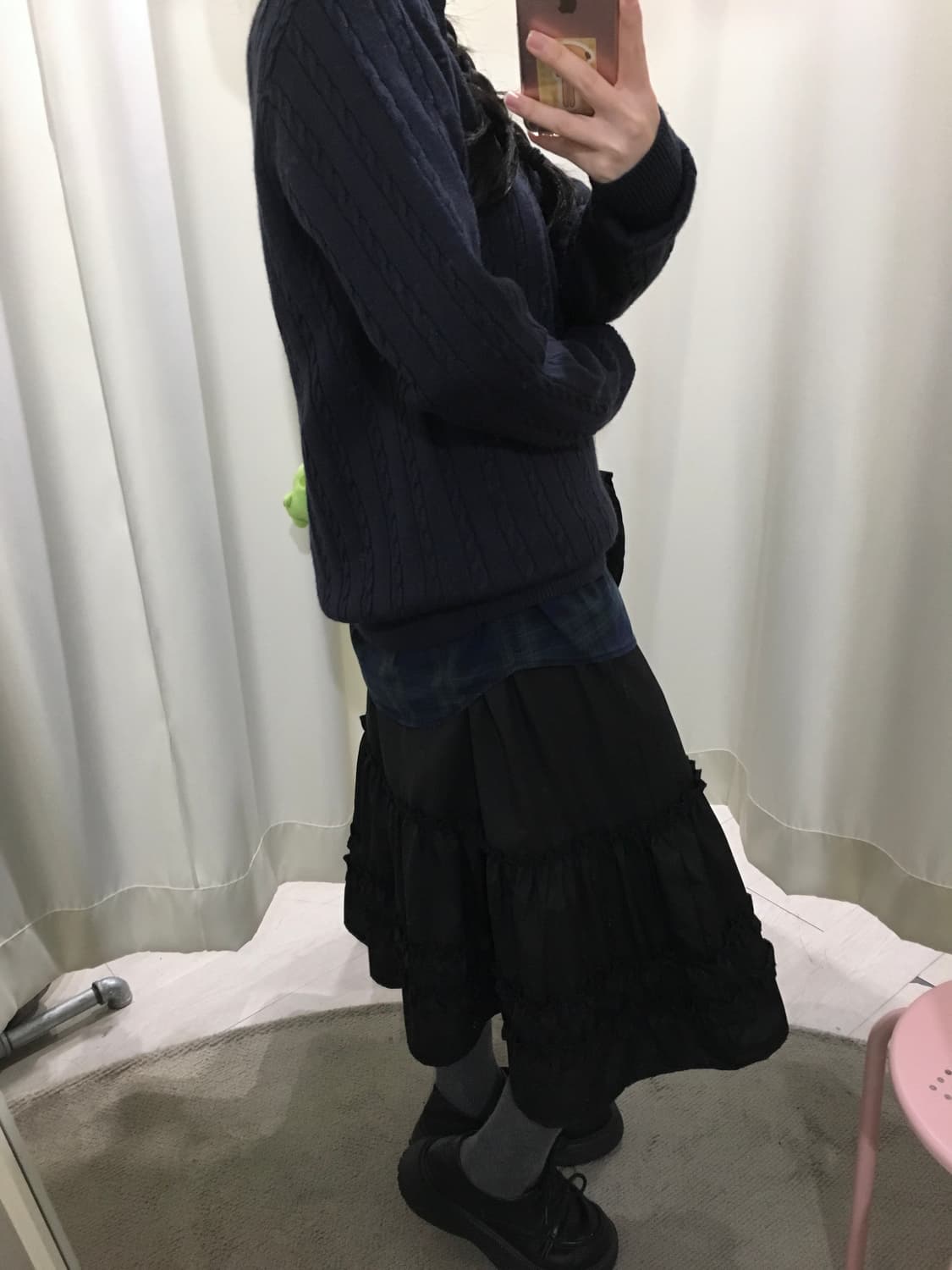 프레피룩 일본 여고생룩 니트 + 셔츠 상의 세트 상품이미지5